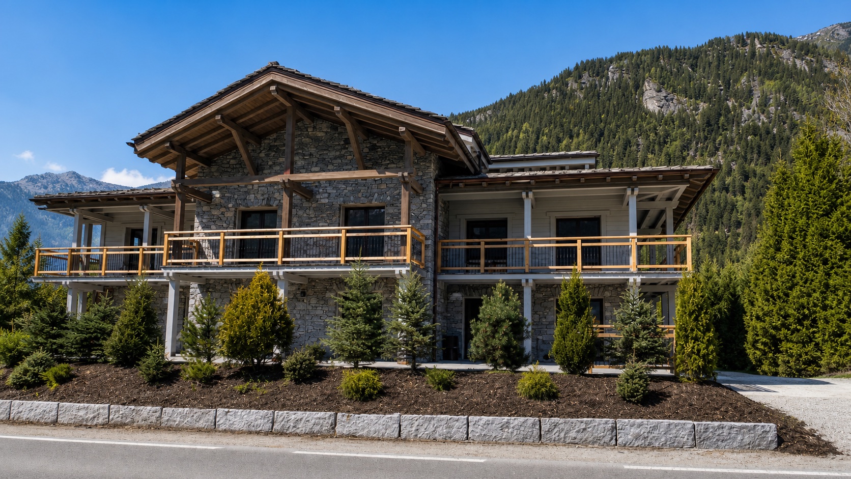 Vue d’ensemble du chalet L’Ours Blanc aux Houches