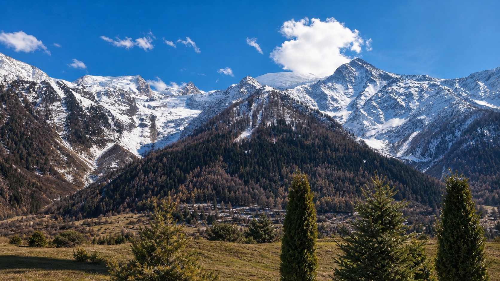 Vue panoramique sur le massif depuis L’Ours Blanc